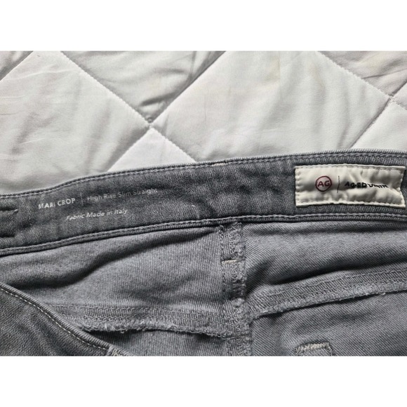 AG-ED Denim Mari Crop High Rise Slim Straight Gray Jeans Women's 33R - Picture 10 of 14
